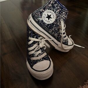 Size 11 Converse Kids High-Top Sneakers - Navy and White